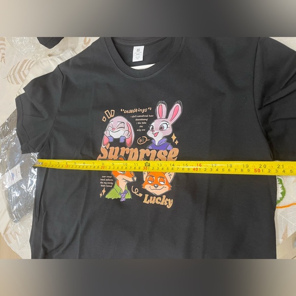 Black Graphic T-Shirt with Colorful Print - Picture 3 of 3